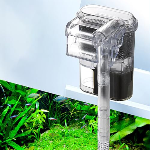 Filtro Acquario Mini Silenzioso USB Cascata Filtro Acquario Flusso Acqua Regolabile Aumentare L'ossigeno Attrezzatura Filtro USB a Parete per Acquari 2.5W