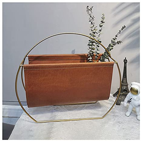 Porte-revues en cuir de style européen léger et de luxe, étagère portable moderne pour bureau, salle de bain, salon et cuisine, porte-revues élégant pour journaux et livres
