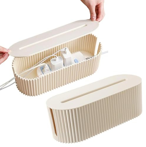 1/2pc Cable Tidy Box - Power Strips Box | Portable Socket Cable Storage Boxes | Flexible Cord Hider and Management Box Wire Storage Extension Hider for Hide Charger Adapter