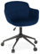 Bürostuhl in Dunkelblau | Samt Drehstuhl mit 2 cm Polsterung | Schreibtischstuhl mit Rollen | Modern Design für Homeoffice & Büro | Höhenverstellbar & 360 Grad drehbar | PILANO
