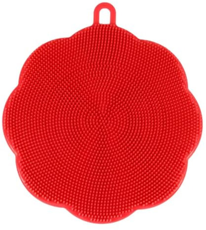 Silicone Scrubber Scrubba Dub 14cm Non Stick Scrubbing Dish Pot Pan Brush Apollo (Red)