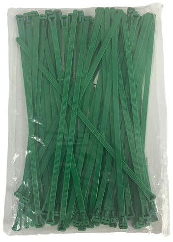EzySup Bridas reutilizables resistentes para uso en exteriores, 300 mm x 7,6 mm, 60 piezas, color verde