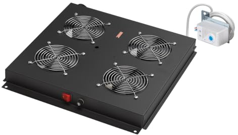 Gruppe 2 Lüfter mit Thermostat für Schränke Rack LINK EAVI schwarz