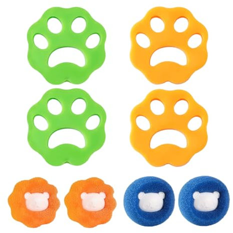 AEIOPRS 8 Pcs Atrapa Pelos Lavadora Bolas de Lavado Reutilizables para Recoger Pelos de Mascotas o Pelusas de Tela en Lavadoras