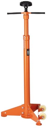 VEVOR Soporte de Gato para Polipasto Inferior, Capacidad 0,75 T, Elevación de 975 a 1915 mm, Manija Giratoria Montada en Cojinete, Tornillo Roscado Autoblocante, Dos Ruedas, 466 x 460 x 975 mm