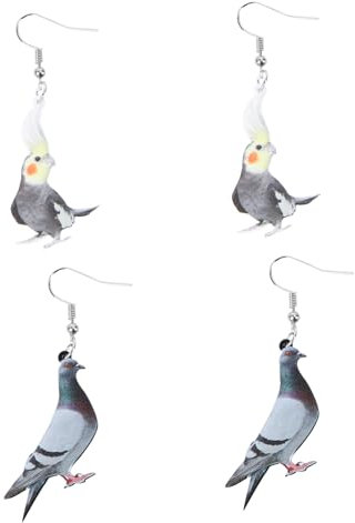 LIGIGWASH 2Paare Acrylohrringe Mit Vogelmotiv Ohrentropfen Ohrschmuck Für Damen Farbvielfalt Trendiges Design Als Modisches Accessoire