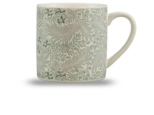 ACS William Morris Half Moon Bay Larkspur 10.5 Ounce Sage Green and Ivory Ceramic Stoneware Mug