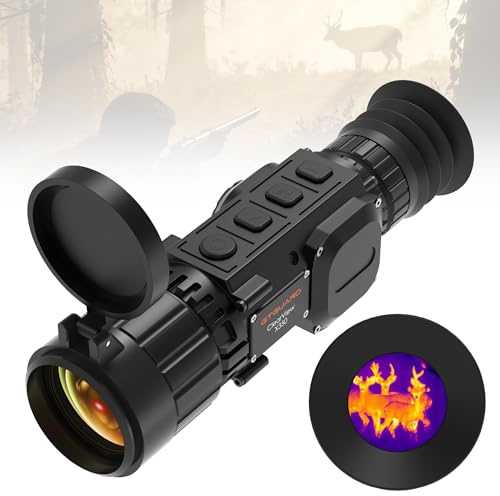 384×288 Wärmezielfernrohr für die Jagd,1024×768 HD Micro-OLED Display,35mm Objektiv 10, Stunden Wärmezielfernrohr mit Erfassungsbereich,WiFi,Eingebaut 64GB EMMC