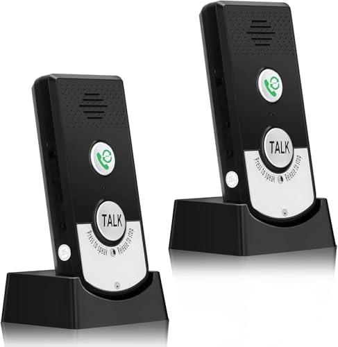 Telituny Interphone sans Fil, interphone vocal bidirectionnel, portée de 1000 m/50 m à travers les murs, interphone étanche, interphone vocal intelligent, rechargeable, pour maison, bureau l'atelier