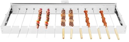 Automatic Rotating Kabob Grill, Electric Skewer Barbecue Grills Rotat, Stainless Steel Barbecue Turner with 13 Grill Slots and USB Interface, Automatic Rotating Grill Rack for Barbecue Camping Picnic