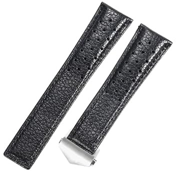 ROUHO 22mm Atmungsaktives Echtleder Uhrenarmband Schweißfestes Ersatz Uhr Band für Tag Heuer Carrera Heritage Chronograph 6