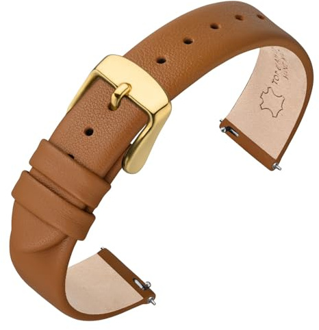 ANNEFIT Bracelet de Montre en Cuir véritable pour Homme Femme, Dégagement Rapide, Bande de Remplacement 12mm 13mm 14mm 16mm 18mm 20mm 22mm