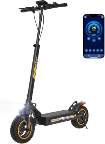 Heyscooter W9 500W Monopattino Elettrico Fuoristrada, 6/10/15/25km/h, 40 Km Autonomia, 4 Sospensioni, 3 Sistemi Di Frenata, Antifurto, Controllo App,Pieghevole, Carico 120KG