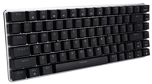 Aramox AK33 Mechanische Tastatur, RGB-Gaming-Tastatur mit Aluminium- und ABS-Konstruktion, 82 Tasten, N-Key-Rollover, 18 Hintergrundbeleuchtungsmodi, für Desktop-Laptop-Bürospiele (Blauer Schalter)