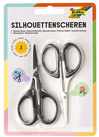 folia 779 - Silhouettenscheren, 2er Set, ca. 10,5 cm lang, zum filigranen Schneiden von Papier, Karton, usw.
