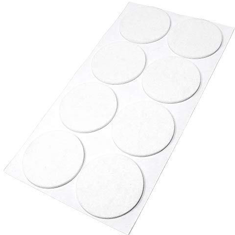 Adsamm® / 8 x Selbstklebende Filzgleiter/Weiß/ø 60 mm/Rund/Möbelgleiter aus Filz mit 3.5 mm Stärke/Möbel- und Bodengleiter