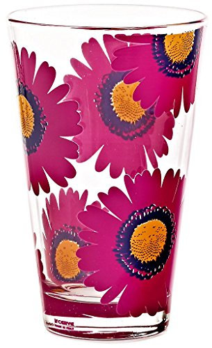 Longdrinkglas Wasserglas Trinkglas Nadia Pink mit Motiv 310 ml H 12,5 cm Moderner Zeitloser Style