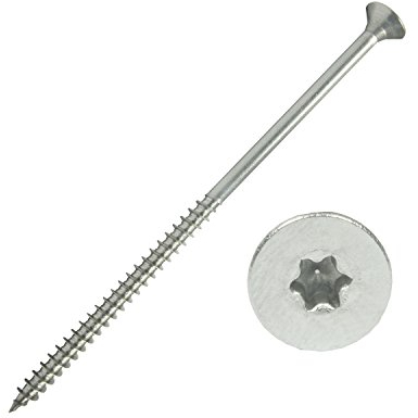 100 Stück Edelstahl-Schrauben 6x120 mm Teilgewinde Torx - Spanplattenschrauben mit Senkkopf - Holzschrauben/Holzbauschrauben - Werkstoff A2 VA V2A - Edelstahlschrauben/Universalschrauben TX25