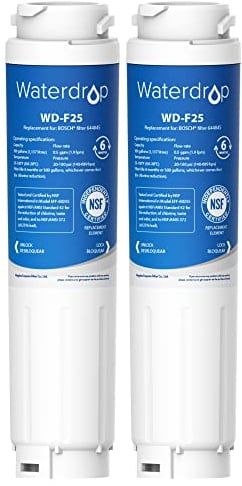 2X Waterdrop 644845 Filtro Acqua Frigorifero, Sostituzione per Bosch UltraClarity 644845 REPLFLTR10 00740560 9000194412 9000077104 Neff Gaggenau Miele 0060820860 0060218743 Rangemaster DXD 90170