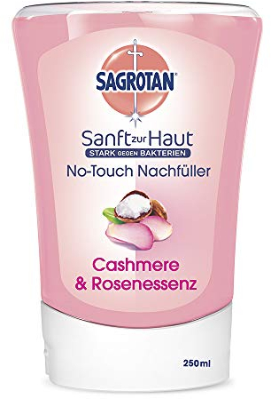 Sagrotan No-Touch Nachfüller Cashmere & Rose – für den automatischen Seifenspender – 1 x 250 ml Handseife im praktischen Vorteilspack