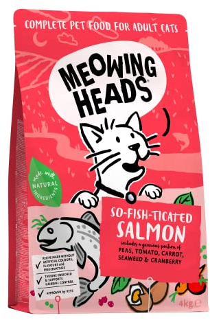 Meowing Heads Katzenfutter Trocken - Lachs - 100% Natürlicher Lachs mit Huhn, keine künstlichen Geschmacksverstärker, Getreidefrei, 4kg