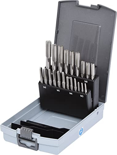 KS Tools 336.0641 HSS Handgewindebohrer-Satz M, Kunststoffkassette 21-tlg.M3-M12