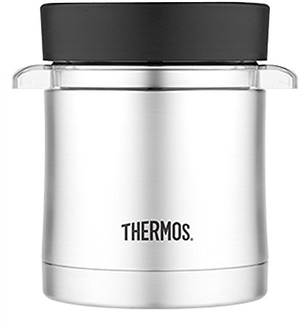 Thermos 12 Ounce Food Jar with Microwavable Container, Stainless Steel