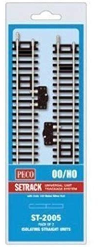Peco Oo/Ho Setrack 2X Isolating Stand Straight & Switch, 168Mm