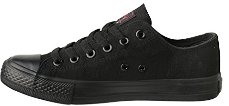 Elara Unisex Sneaker Textil Turnschuh Low top Chunkyrayan 089-A-AllBlack-42
