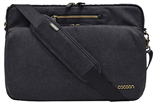 Cocoon URBAN ADVENTURE - 16 Laptop Messenger Bag mit Organisationssystem / Umhängetasche für Laptops / Integrierter Handriemen / Schultertasche für Laptop / Wasserabweisend / Schwarz - 16 Zoll