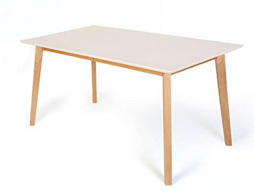 expendio hochwertiger Esstisch Viano Color XL 140(180) x80 cm ausziehbar Weiss Buche lackiert Massivholztisch Esszimmertisch Wohnzimmertisch Designertisch