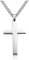 Gkmamrg Kreuz-Anhänger Edelstahl Kreuz Anhänger mit 55 cm Halskette für Herren Damen Damen Silber Schwarz Gold, Edelstahl, Ohne Stein