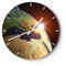 Modern Wanduhr Erde Galaxie Kugel Lande 40x40cm Rund Groß Wand Uhr Glas Analog Zimmeruhren Küche Büro Wohnzimmer Glasuhr Wall Clock Dekoration Design Wanddekoration Küchenuhr C3AR40x40-2120