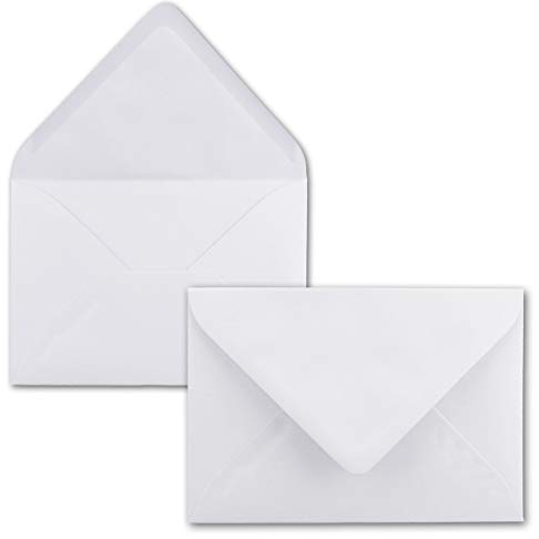 25 Mini Brief-Umschläge - Hoch-Weiß - 5,2 x 7,6 cm - Miniatur Kuverts mit Nassklebung für Blumen-Grüße, Grußkarten, Anhänger & Geld-Geschenke - FarbenFroh by GUSTAV NEUSER