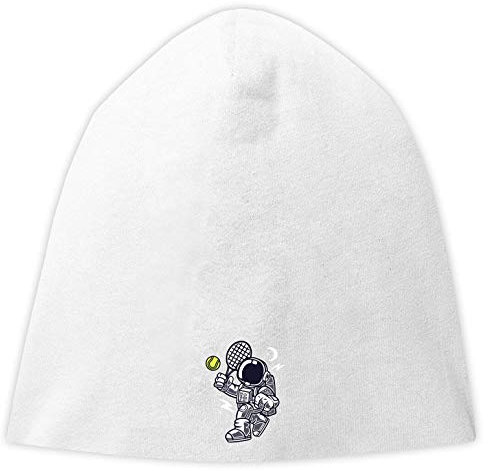 Cartoon Style Astronaut Playing Tennis Jersey Beanie Hut Dünne Slouch Cap Unisex One Size