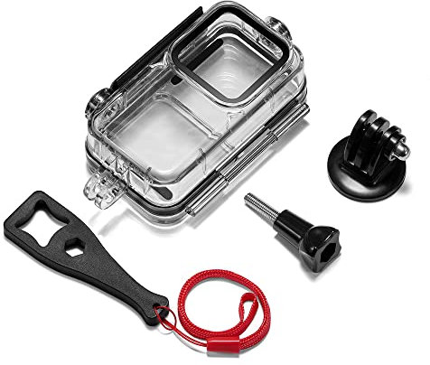 wasserdichte Schutzhülle für DJI Osmo Action 2, Tauchschutzgehäuse mit 3-teiligem Filter und 1-teiligem Adapter, 60 m Gehäuseabdeckung, Sportkamera-Zubehör