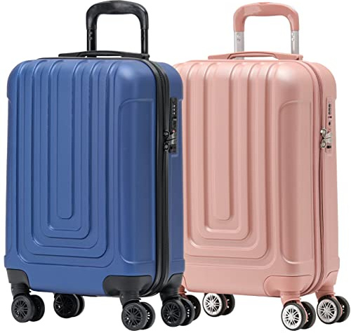 Flight Knight Premium Lightweight Hartschalenkoffer - 8 Spinner-Rader - TSA-Schloss & USB-Anschluss - Zugelassen Fur Uber 100 FluggesellschaftenEinschließlich EasyJet, Ryanair & Jet2-55x35x20cm