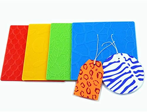 Craftplay Rubbing & embossing plates | Pack of 4 with 8 designs | Animal skins