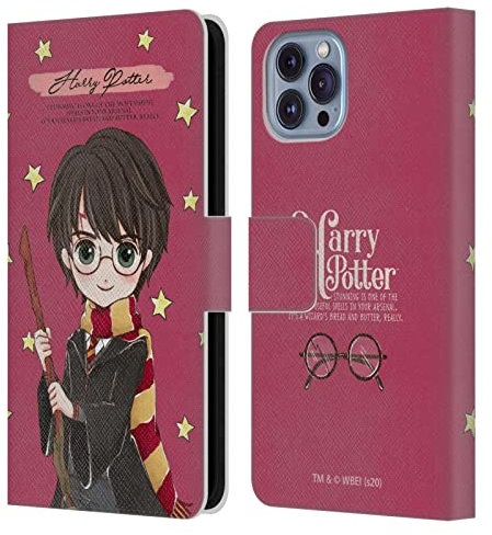 Head Case Designs Officially Licensed Harry Potter Harry Deathly Hallows XXXVII Leather Wallet Case Compatible With Apple iPhone 14