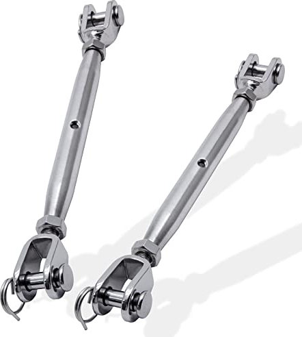 Suiwotin 2 Stück M10 Spannschloss Edelstahl Backen und Backen Spannschloss Rigging Schraube, geschlossener Körper Spannschloss Backen für Marinequalität