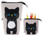 Hillylolly Federtasche Katze, Katzen Federmäppchen, Kinder Mäppchen Katze, Katze Schreibwaren, für Mädchen Jungen Teen Geschenk, 12.5~19cm (Grau)