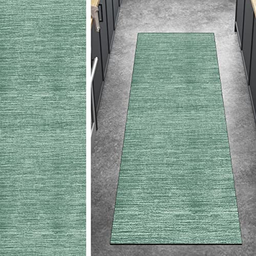 Ymural Teppich Läufer Lang Flur Kücheteppich Modern 120x200CM Grün Kücheläufer rutschfest Teppichmatten Teppichläufer Waschbar Kurzflor Polyester Korridor Schlafzimmer, Anpassbar Breite 40-120cm