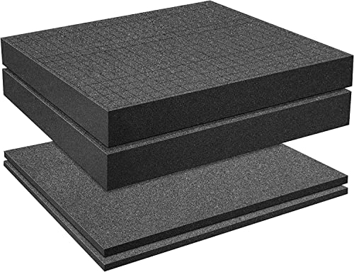 4 PCS Square Foam Cube,Pick and Pluck Foam Insert,Pluck Pre Cube Sheet Use for Board Game Box Cases Storage Drawer(2 PCS 400 x 300 x 50 mm/2 PCS 400 x 300 x 10mm)