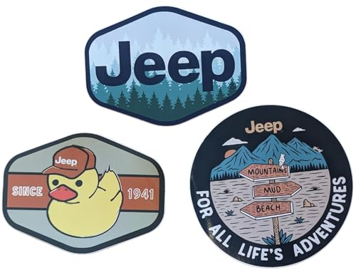 Jeep Adesivi esagonali da 10,2 x 7,6 cm, confezione da 3 | Jeep Duck Since 1941, Jeep Trees and Forest, Jeep Directions for All Life's Adventures Sticker
