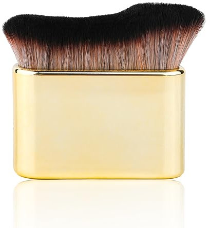 Pinceau Autobronzant, Doux Applicateur de Pinceau Autobronzant Portable Pinceau Bronzant Fond de Teint Pinceaux de Maquillage Corps pour Visage et Corps (Or)