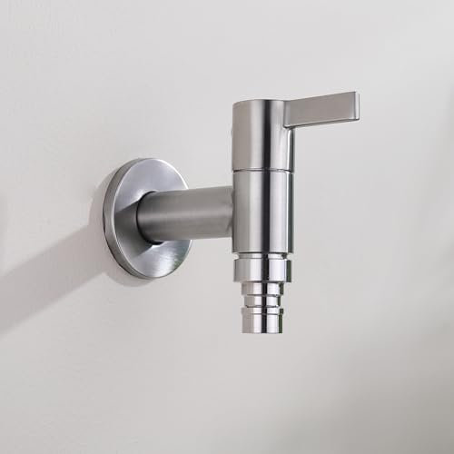 Decaura robinet mural eau froide uniquement machine à laver 1/2 inch d’eau froide pour salle de bain, jardin, d’extérieur en acier inoxydable brossé