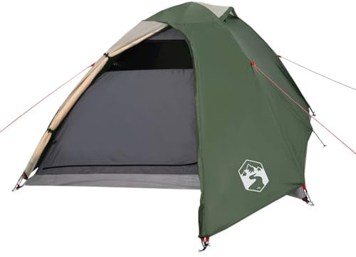 vidaXL Kuppel-Campingzelt 3 Personen Zelt Trekkingzelt Kuppelzelt Wanderzelt Leicht 1 Schlafkabine 210x195x120cm Innenzelt 3,1kg Grün Wasserdicht