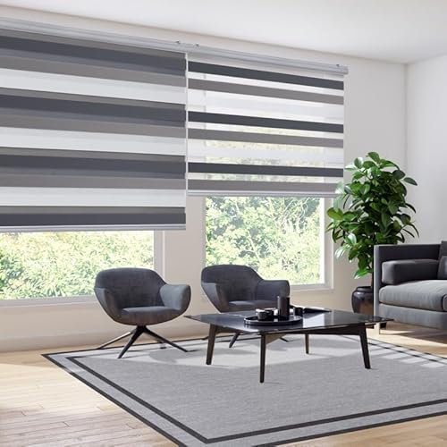 STOR PLANET | Tende a Rullo Giorno e Notte PLATINUM Tende per Inerni Premium, Finiture in Alluminio, Tende Camera da Letto, Cucina, Salotto. Tenda Finestra e Porta | Tricolore 100x250cm