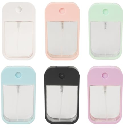 CYNOSURETECH 6 Pieces Mini Spray Bottles - 45ml Portable Plastic Bottles for Perfume, Small Storage, and Cards