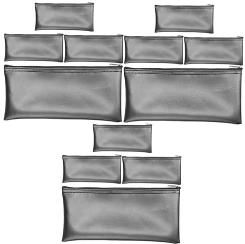 Toyvian 12pcs Leather Mic Carrying Bag for Cue Case Gaming Podcast Microphone Holder Pack